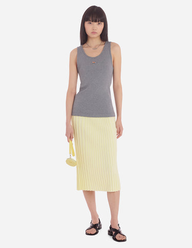 Baby Fox Patch Ribbed Midi Skirt Lemonade