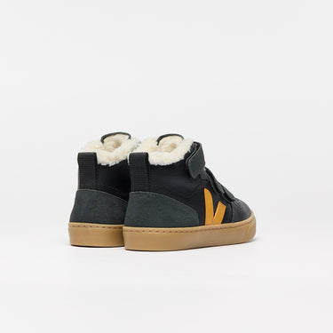 Kids' V-10 MID FURED LEATHER BLACK OURO GRAFITE