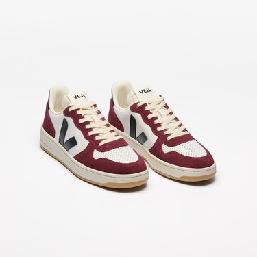 Women's V-10 LEATHER WHITE BLACK AMARANTE