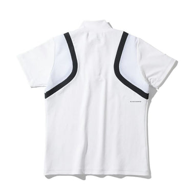 Women's Half-zip Short Sleeved Mock Neck T-shirt White