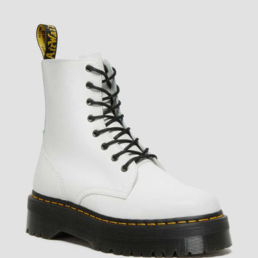 Unisex Jadon Boot Smooth Leather Platforms White