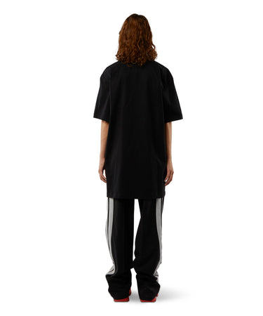 Short sleeve cotton dress BLACK