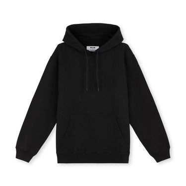 Oversized sweatshirt with a maxi logo print on the hood BLACK