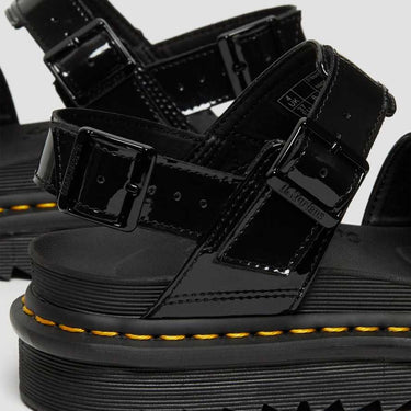 Voss Women's Patent Leather Strap Sandals Black