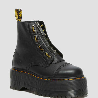 Sinclair Max Pisa Leather Platform Boots Black