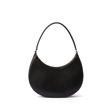 Opaque faux leather small "Hobo" shoulder bag Black