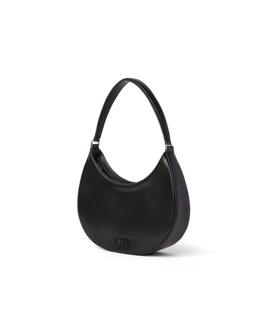 Opaque faux leather small "Hobo" shoulder bag Black