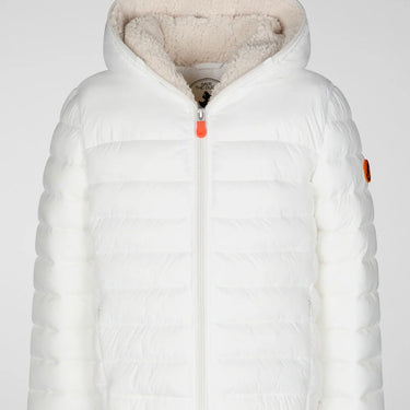 Boys' Rob Faux Fur Lined Hooded Puffer Jacket In Off White