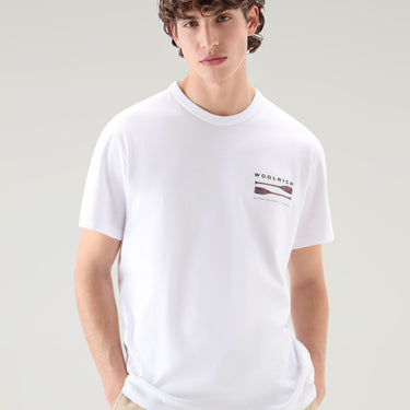 Lakeside T-Shirt in Pure Cotton Jersey with Back Print BRIGHT WHITE