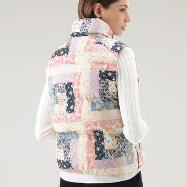 Pennsylvania Quilted Vest with Patchwork Print CREAM PATCHWORK