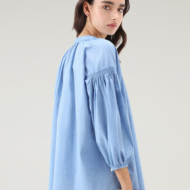 Blouse in Pure Cotton Chambray PALE INDIGO