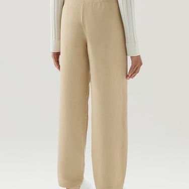 Belted Pants in Viscose Linen Blend FEATHER BEIGE