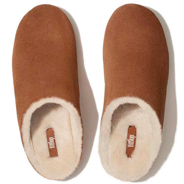 Chrissie Shearling Suede Slippers Tumbled Tan