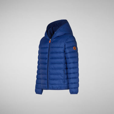 BOYS' ROB FAUX FUR LINED HOODED PUFFER JACKET IN ECLIPSE BLUE