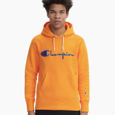 Champion Europe Script Logo Reverse Weave Hoodie Spicy Orange