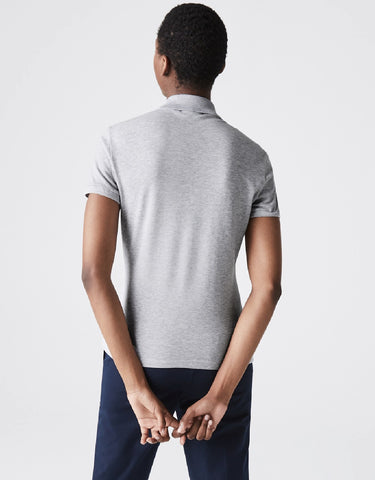 Women's Slim Fit Stretch Cotton Piqué Polo Silver Chine