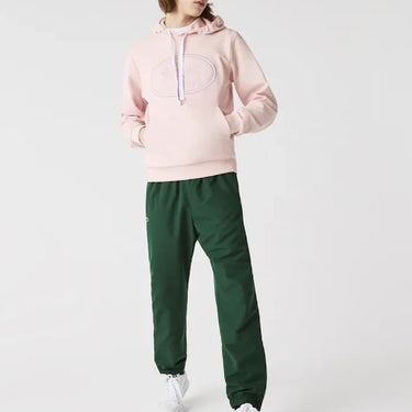 Men's Hooded Embroidered Logo Pique Fleece Sweatshirt Light Pink