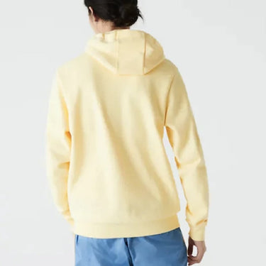 Men's Hooded Embroidered Logo Pique Fleece Sweatshirt Yellow
