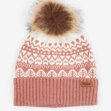 ALPINE FAIR ISLE POM BEANIE DUSTY ROSE