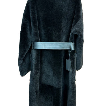HANA 2-in-1 Shearling Robe Coat Black