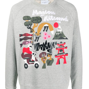 Maison Kitsune Bill Rebholz Tokyo Clean Sweatshirt Grey Melange