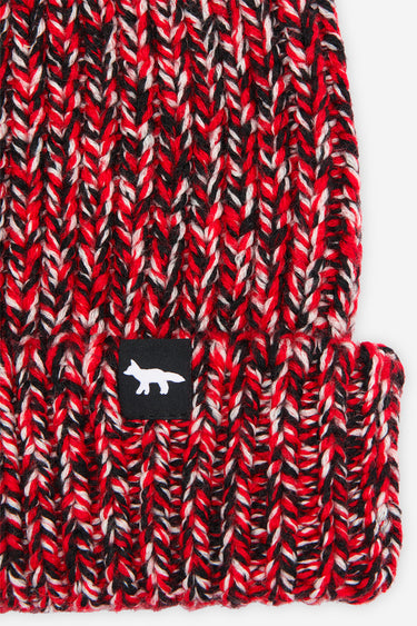 MAISON KITSUNÉ MOULINE BEANIE BLACK RED CHECK