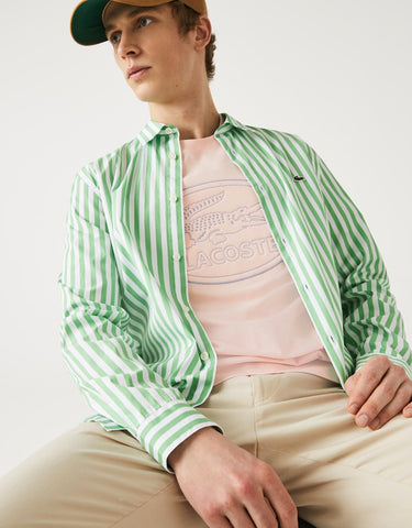 Men's Crew Neck Embroidered Logo Cotton T-shirt Light Pink