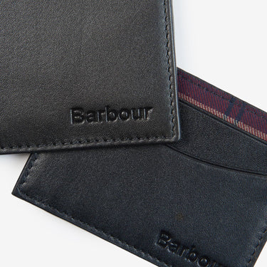 Leather Wallet/card Gift Set Black/Cordovan