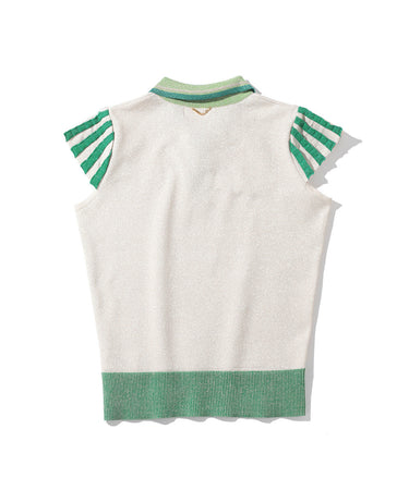 Women's Romance Sparkly Knit Polo Gold