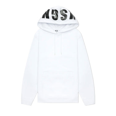 Oversized sweatshirt with a maxi logo print on the hood OPTICAL WHITE