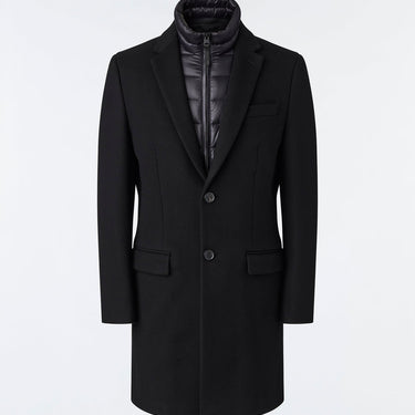 Skai Double-face Wool 2-in-1 Top Coat With Removable Down Liner Black