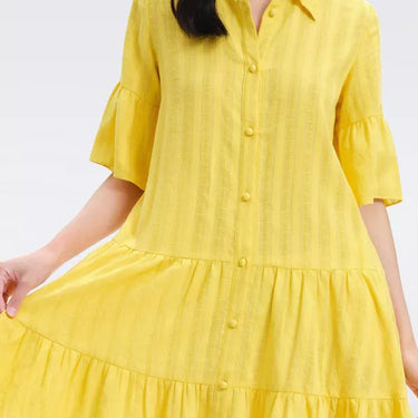Beata Cotton Mini Dress Yoke Yellow