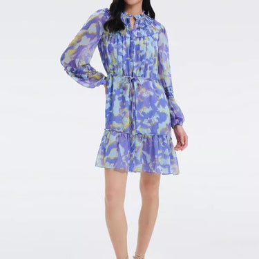 Scooter Chiffon Mini Dress in Clouds Orchid