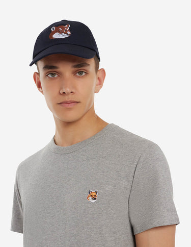 UNISEX LARGE FOX HEAD EMBROIDERY 6P CAP NAVY