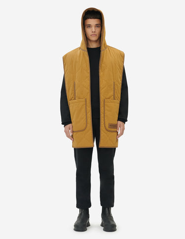 MAISON KITSUNÉ QUILTED HOOD SCARF CAMEL