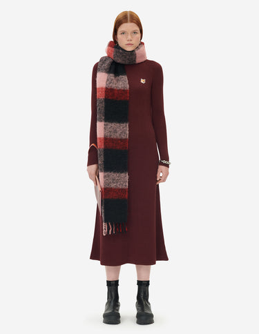 MAISON KITSUNÉ PROFILE FOX POUCH WITH STRAP WINE LEES