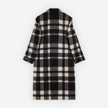 Double Breasted Coat Black White Check