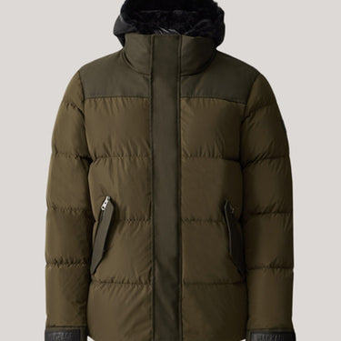 Riley Down Jacket With Removable Shearling Bib Army